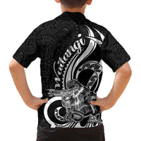 New Zealand Waitangi Day Family Matching Puletasi Dress and Hawaiian Shirt Aotearoa Te Tiriti O Waitangi Kiwi Black Version LT01 - Polynesian Pride