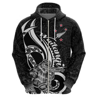 New Zealand Waitangi Day Zip Hoodie Aotearoa Te Tiriti O Waitangi Kiwi Black Version LT01 - Polynesian Pride