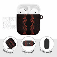 Hawaii Japan Koi Fish Red AirPods Case Tapa Pattern - Polynesian Pride