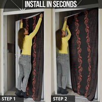 Hawaii Japan Koi Fish Red Door Cover Tapa Pattern - Polynesian Pride