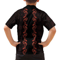 Hawaii Japan Koi Fish Red Family Matching Summer Maxi Dress and Hawaiian Shirt Tapa Pattern LT01 - Polynesian Pride