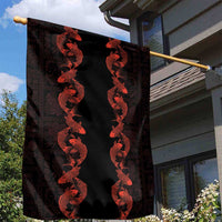 Hawaii Japan Koi Fish Red Garden Flag Tapa Pattern - Polynesian Pride