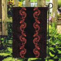 Hawaii Japan Koi Fish Red Garden Flag Tapa Pattern - Polynesian Pride