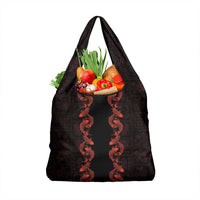 Hawaii Japan Koi Fish Red Grocery Bag Tapa Pattern - Polynesian Pride