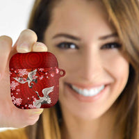 Hawaii Japan Cranes Sakura Flower Red AirPods Case Japan Heritage Spirit - Polynesian Pride