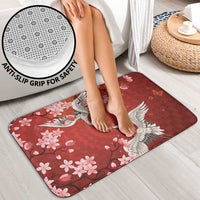 Hawaii Japan Cranes Sakura Flower Red Bathroom Set Japan Heritage Spirit - Polynesian Pride