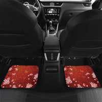 Hawaii Japan Cranes Sakura Flower Red Car Mats Japan Heritage Spirit - Polynesian Pride