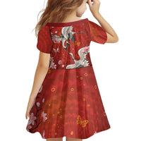 Hawaii Japan Cranes Sakura Flower Red Family Matching Summer Maxi Dress and Hawaiian Shirt Japan Heritage Spirit - Polynesian Pride