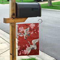 Hawaii Japan Cranes Sakura Flower Red Garden Flag Japan Heritage Spirit - Polynesian Pride