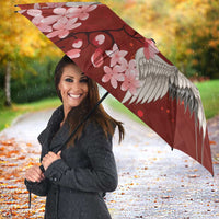 Hawaii Japan Cranes Sakura Flower Red Umbrella Japan Heritage Spirit - Polynesian Pride