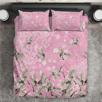 Cranes Sakura Floral Pink Pastel Bedding Set Hawaii Japan Culture - Polynesian Pride