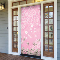 Cranes Sakura Floral Pink Pastel Door Cover Hawaii Japan Culture - Polynesian Pride