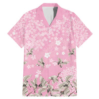 Cranes Sakura Floral Pink Pastel Family Matching Mermaid Dress and Hawaiian Shirt Hawaii Japan Culture - Polynesian Pride