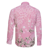 Cranes Sakura Floral Pink Pastel Family Matching Mermaid Dress and Hawaiian Shirt Hawaii Japan Culture - Polynesian Pride