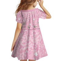 Cranes Sakura Floral Pink Pastel Family Matching Off Shoulder Short Dress and Hawaiian Shirt Hawaii Japan Culture - Polynesian Pride