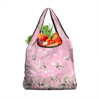 Cranes Sakura Floral Pink Pastel Grocery Bag Hawaii Japan Culture - Polynesian Pride