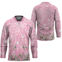Cranes Sakura Floral Pink Pastel Hockey Jersey Hawaii Japan Culture - Polynesian Pride