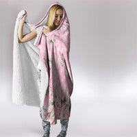 Cranes Sakura Floral Pink Pastel Hooded Blanket Hawaii Japan Culture - Polynesian Pride