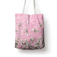 Cranes Sakura Floral Pink Pastel Tote Bag Hawaii Japan Culture - Polynesian Pride