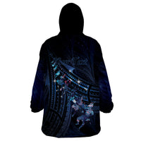 Personalised Matariki Paua Shell New Zealand Wearable Blanket Hoodie Haka Dance At The Starry Night