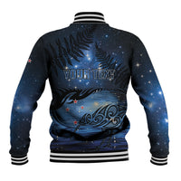 Personalised Matariki Kiwi Baseball Jacket Silver Fern