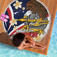 Personalized American Samoa Beach Blanket Amerika Samoa Bald Eagle