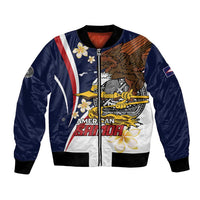 Personalized American Samoa Bomber Jacket Amerika Samoa Bald Eagle LT01 Unisex Blue - Polynesian Pride