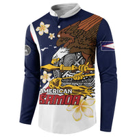 Personalized American Samoa Button Sweatshirt Amerika Samoa Bald Eagle
