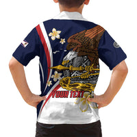 Personalized American Samoa Family Matching Off Shoulder Short Dress and Hawaiian Shirt Amerika Samoa Bald Eagle