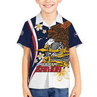 Personalized American Samoa Kid Hawaiian Shirt Amerika Samoa Bald Eagle LT01 Kid Blue - Polynesian Pride