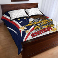 Personalized American Samoa Quilt Bed Set Amerika Samoa Bald Eagle
