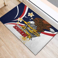 Personalized American Samoa Rubber Doormat Amerika Samoa Bald Eagle