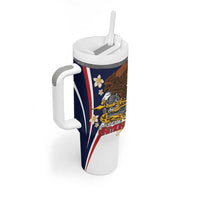 Personalized American Samoa Tumbler With Handle Amerika Samoa Bald Eagle
