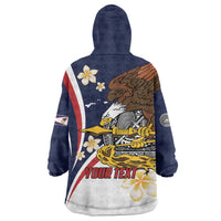 Personalized American Samoa Wearable Blanket Hoodie Amerika Samoa Bald Eagle