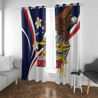 Personalized American Samoa Window Curtain Amerika Samoa Bald Eagle