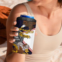 American Samoa Eagle Kava Bowl 4 in 1 Can Cooler Tumbler Plumeria Polynesian Pattern