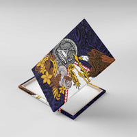 American Samoa Eagle Kava Bowl Canvas Wall Art Plumeria Polynesian Pattern