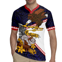 American Samoa Eagle Kava Bowl Rugby Jersey Plumeria Polynesian Pattern