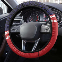 American Samoa Eagle Kava Bowl Steering Wheel Cover Plumeria Polynesian Pattern