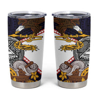 American Samoa Eagle Kava Bowl Tumbler Cup Plumeria Polynesian Pattern