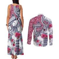 Hawaii Kakau Mix Paisley Pattern Couples Matching Tank Maxi Dress and Long Sleeve Button Shirt Polynesian Tropical Unique Style LT01 - Polynesian Pride