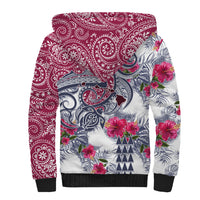 Hawaii Kakau Mix Paisley Pattern Sherpa Hoodie Polynesian Tropical Unique Style LT01 - Polynesian Pride