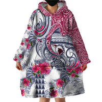 Hawaii Kakau Mix Paisley Pattern Wearable Blanket Hoodie Polynesian Tropical Unique Style LT01 - Polynesian Pride