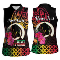 Personalised Vanuatu Port Vila Stay Strong Women Sleeveless Polo Shirt Long God Yumi Stanap