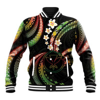 Hawaii Map Kanaka Maoli Baseball Jacket Fantastic Frangipani Reggae