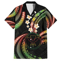 Hawaii Map Kanaka Maoli Family Matching Short Sleeve Bodycon Dress and Hawaiian Shirt Fantastic Frangipani Reggae