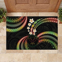 Hawaii Map Kanaka Maoli Rubber Doormat Fantastic Frangipani Reggae