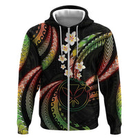 Hawaii Map Kanaka Maoli Zip Hoodie Fantastic Frangipani Reggae