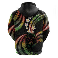 Hawaii Map Kanaka Maoli Zip Hoodie Fantastic Frangipani Reggae