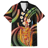 Hawaii King Kamehameha Family Matching Off Shoulder Maxi Dress and Hawaiian Shirt Fantastic Plumeria Reggae